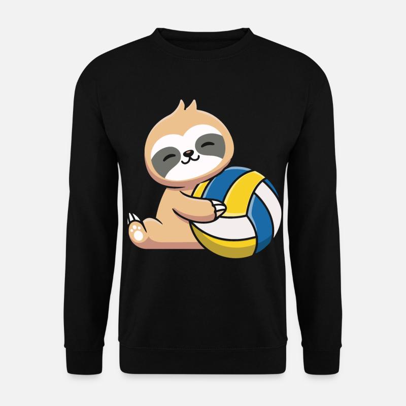 Faultier mit Volleyball - Unisex Pullover - Schwarz