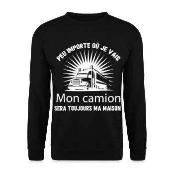 Mon camion ma maison - Sweat-shirt Unisexe - noir - Devant - Alina (178cm) & Michal (187cm)
