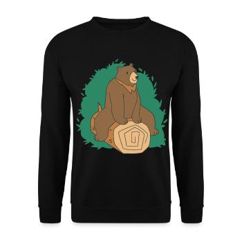 Brown Bear Tree Bear Motif for Brown Bears Team and - Unisex Sweatshirt - black - Front - Alina (178cm) & Michal (187cm)