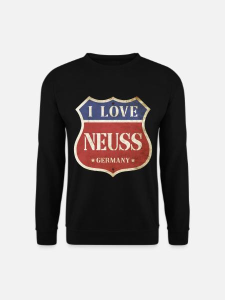 Neuss Deutschland Stadt I Love Vintage Retro - Unisex Pullover - Schwarz