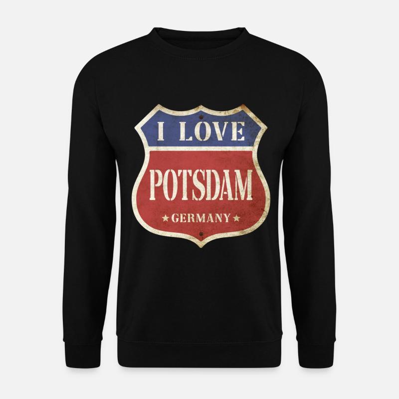 Potsdam Deutschland Stadt I Love Vintage Retro - Unisex Pullover - Schwarz