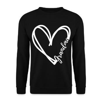 ICH LIEBE OMA. OMA GESCHENK. - Unisex Pullover - Schwarz - Vorne - Alina (178cm) & Michal (187cm)