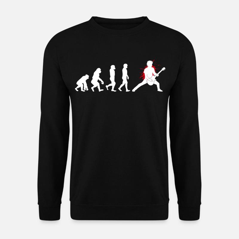 Basse Guitariste Musicien Bassiste Evolution - Sweat-shirt Unisexe - noir
