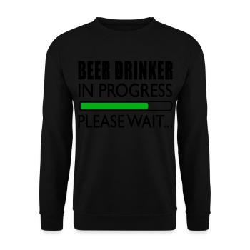Bierliebhaber Biertringer Lustiger Trinkspruch - Unisex Pullover - Schwarz - Vorne - Alina (178cm) & Michal (187cm)