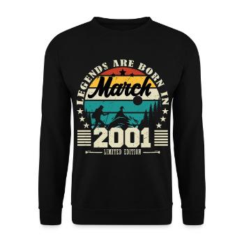 March 2001. Birthday gift March 2001. - Unisex Sweatshirt - black - Front - Alina (178cm) & Michal (187cm)