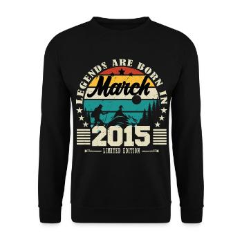 Mars 2015. Cadeau d'anniversaire mars 2015. - Sweat-shirt Unisexe - noir - Devant - Alina (178cm) & Michal (187cm)