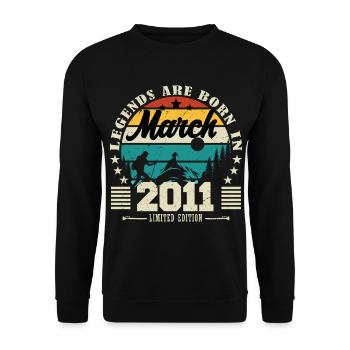 Mars 2011. Cadeau d'anniversaire mars 2011. - Sweat-shirt Unisexe - noir - Devant - Alina (178cm) & Michal (187cm)