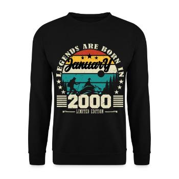 January 2000. Birthday gift January 2000. - Unisex Sweatshirt - black - Front - Alina (178cm) & Michal (187cm)