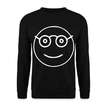 Emoji Skizze Brille weiß - Unisex Pullover - Schwarz - Vorne - Alina (178cm) & Michal (187cm)