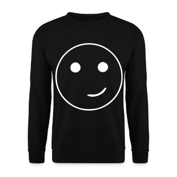 Emoji Skizze glücklich weiß - Unisex Sweatshirt - black - Front - Alina (178cm) & Michal (187cm)