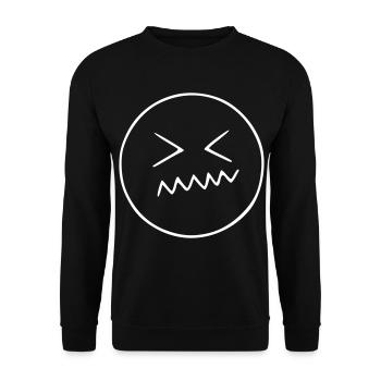 Emoji sketch blanc agacé - Sweat-shirt Unisexe - noir - Devant - Alina (178cm) & Michal (187cm)