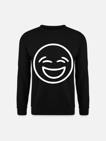 Emoji sketch laugh white - Unisex Sweatshirt - black