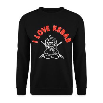 I love Kebab Grill - Unisex Sweatshirt - black - Front - Alina (178cm) & Michal (187cm)