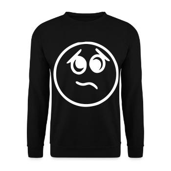 Emoji sketch nervous white - Unisex Sweatshirt - black - Front - Alina (178cm) & Michal (187cm)
