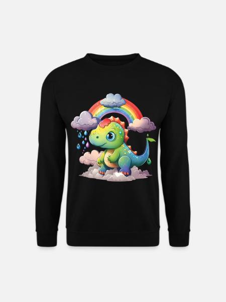 Dinosaurier Dino Baby Regenbogen Geschenk - Unisex Pullover - Schwarz