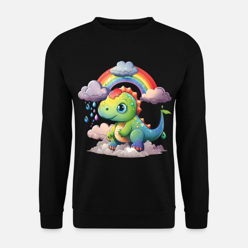 Dinosaurier Dino Baby Regenbogen Geschenk - Unisex Pullover - Schwarz