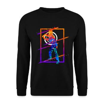 Baseball Joueur De Baseball Joueur Vintage Coloré - Sweat-shirt Unisexe - noir - Devant - Alina (178cm) & Michal (187cm)
