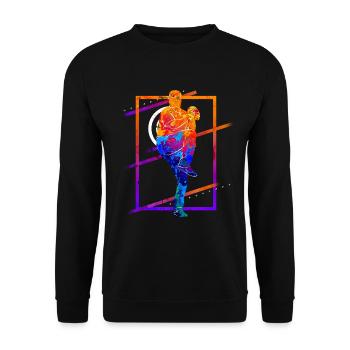 Baseball Baseball Player Vintage Colorful - Unisex Sweatshirt - black - Front - Alina (178cm) & Michal (187cm)