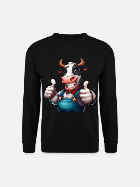 Vache de ferme joyeuse - Sweat-shirt Unisexe - noir