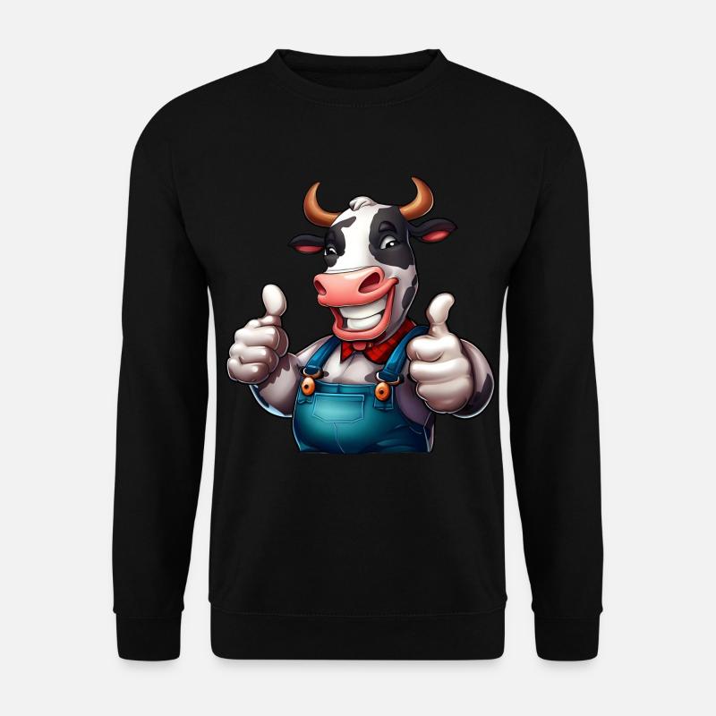 Vache de ferme joyeuse - Sweat-shirt Unisexe - noir