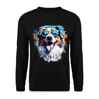 Australian Shepherd - Unisex Sweatshirt - black - Front - Alina (178cm) & Michal (187cm)
