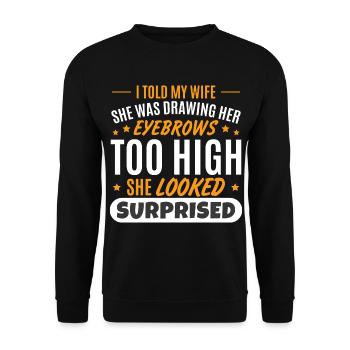 Wife Husband Father's Day Dad Joke Puns - Unisex Sweatshirt - black - Front - Alina (178cm) & Michal (187cm)