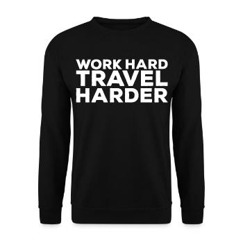 Work Hard Travel harder Digital Nomads World Tour - Unisex Sweatshirt - black - Front - Alina (178cm) & Michal (187cm)