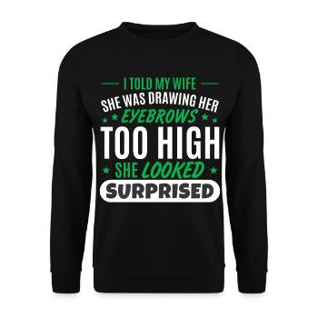 Husband Wife Joke Dad Joke - Unisex Sweatshirt - black - Front - Alina (178cm) & Michal (187cm)