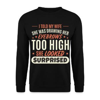 Funny Husband - Unisex Sweatshirt - black - Front - Alina (178cm) & Michal (187cm)