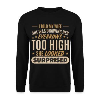 Ehemann Lustig Papa Witz Papa Sarkastisch - Unisex Pullover - Schwarz - Vorne - Alina (178cm) & Michal (187cm)
