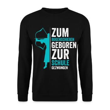 Bogenschießen Bogenschütze Pfeile Bogen - Unisex Pullover - Schwarz - Vorne - Alina (178cm) & Michal (187cm)