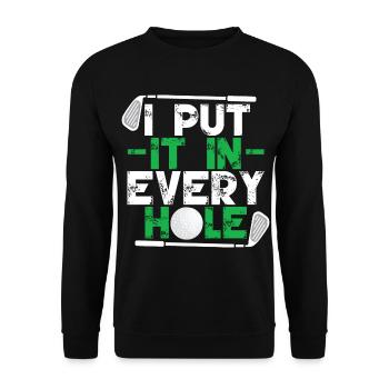 Funny Golf Player Golf Club - Unisex Sweatshirt - black - Front - Alina (178cm) & Michal (187cm)