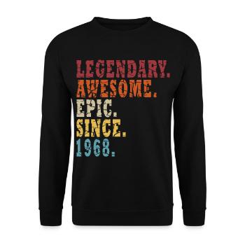 1968 Jahrgang Geburtstag Geburtsjahr 1968 Geschenk - Unisex Pullover - Schwarz - Vorne - Alina (178cm) & Michal (187cm)