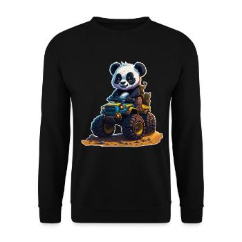 Panda Quad - Unisex Sweatshirt - black - Front - Alina (178cm) & Michal (187cm)