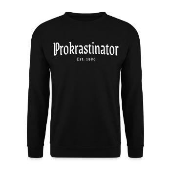 Prokrastinator 1986 Lustig 40 Geburtstag Geschenk - Unisex Pullover - Schwarz - Vorne - Alina (178cm) & Michal (187cm)