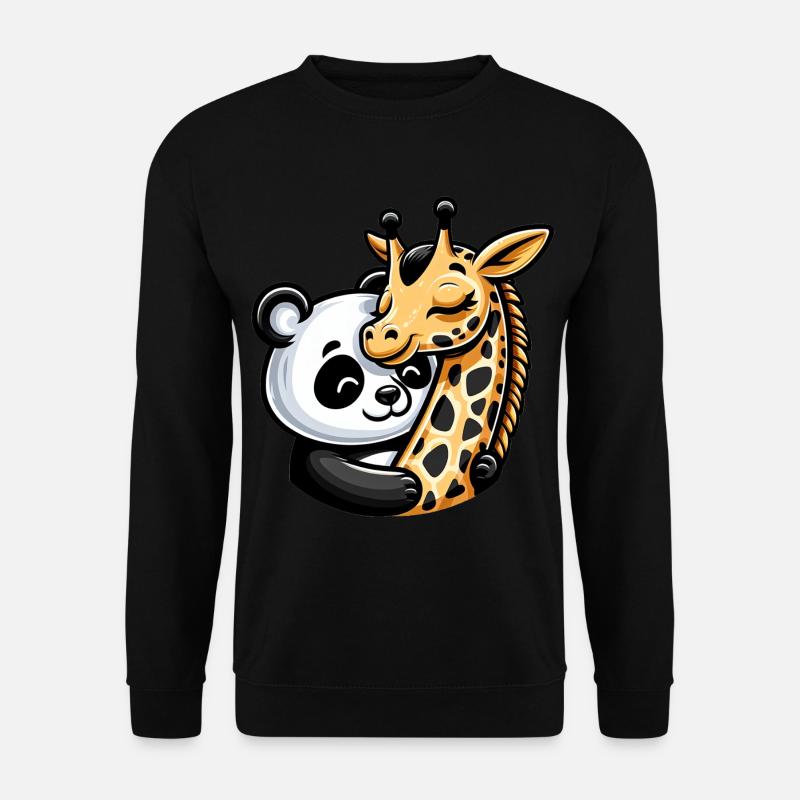 Panda Câlin Et Girafe Amoureuse - Sweat-shirt Unisexe - noir