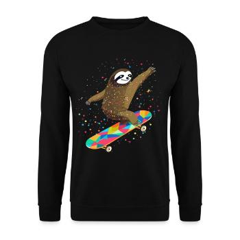 Skateboarding Faultier für Skaters - Unisex Pullover - Schwarz - Vorne - Alina (178cm) & Michal (187cm)