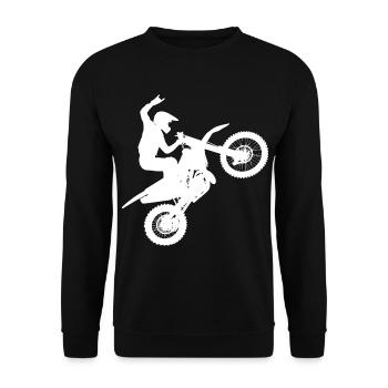 Motocross Dirt Biker Damen Freestyle Motocross - Unisex Pullover - Schwarz - Vorne - Alina (178cm) & Michal (187cm)