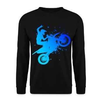 Dirtbike Motocross Freestyle Motocross Herren - Unisex Pullover - Schwarz - Vorne - Alina (178cm) & Michal (187cm)