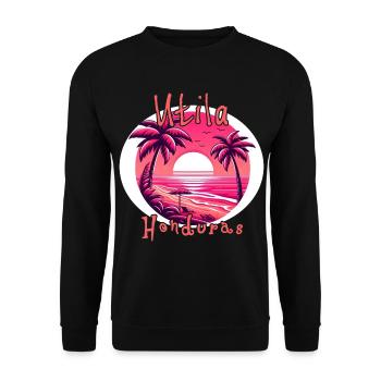 Coucher de soleil à Utila, Honduras - Sweat-shirt Unisexe - noir - Devant - Alina (178cm) & Michal (187cm)