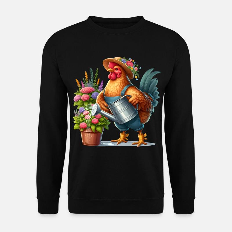 Chicken as gardener - Unisex Sweatshirt - black