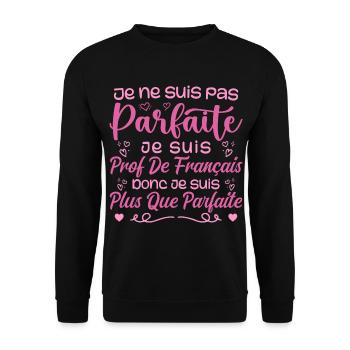 I am a French teacher - Unisex Sweatshirt - black - Front - Alina (178cm) & Michal (187cm)