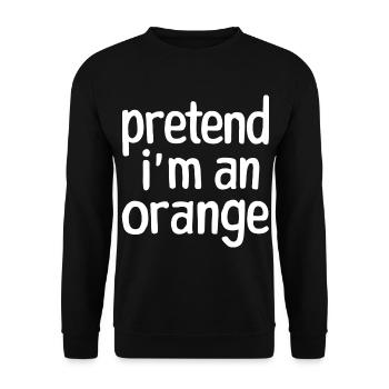 Lustiges Orangenfrucht Geschenk - Unisex Pullover - Schwarz - Vorne - Alina (178cm) & Michal (187cm)