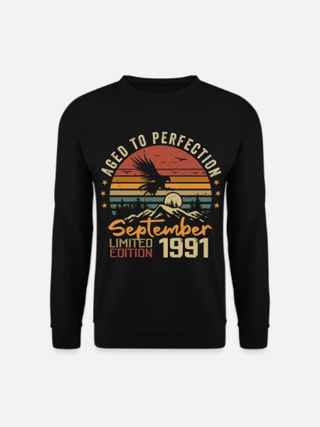 September 1991 Geburtstage geboren im September 1991 - Unisex Pullover - Schwarz
