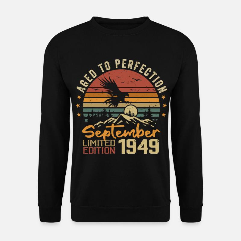 September 1949 Geburtstage geboren im September 1949 - Unisex Pullover - Schwarz
