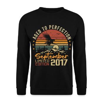 September 2017 Birthdays born in September 2017 - Unisex Sweatshirt - black - Front - Alina (178cm) & Michal (187cm)