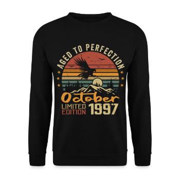 Vintage October 1997 - October 1997 Retro Gift - Unisex Sweatshirt - black - Front - Alina (178cm) & Michal (187cm)
