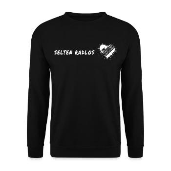 selten radlos fahrrad spruch geschenk reifenspur - Unisex Pullover - Schwarz - Vorne - Alina (178cm) & Michal (187cm)