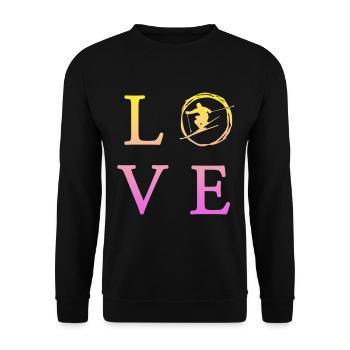 Love Skifahren ski fahren - Unisex Pullover - Schwarz - Vorne - Alina (178cm) & Michal (187cm)