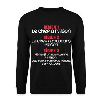 Les regles du chef - Sweat-shirt Unisexe - noir - Devant - Alina (178cm) & Michal (187cm)